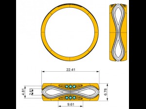 stl 3dm jewelry ring 009 3D 打印模型