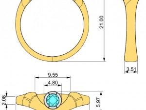 stl 3dm jewelry ring 011 3D-Druckmodell