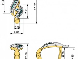 stl 3dm jewelry earrings 013 3D Print Model