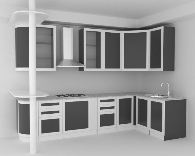 modern kitchen Model 3D .c4d .max .obj .3ds .fbx .stl .blend