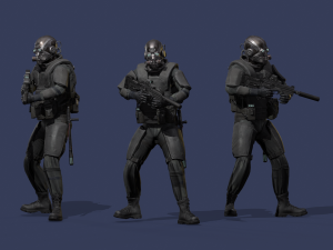 special forces skifi soldier - skin 3 3D Model