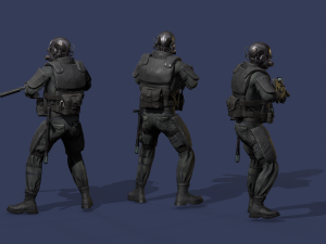 special forces skifi soldier - skin 3 3D Model