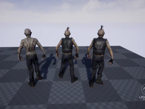 zombie punk biker 3D Model