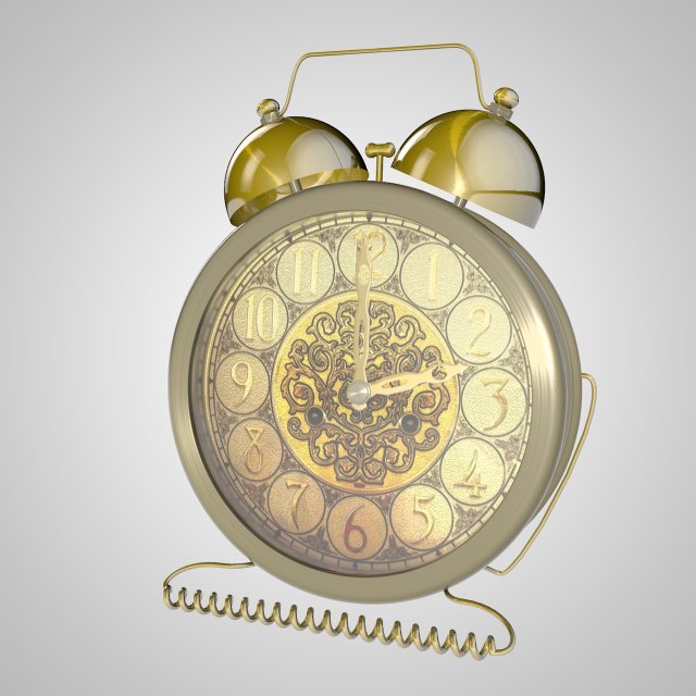 table clock alarm Modelo 3D .c4d .max .obj .3ds .fbx .stl .blend 