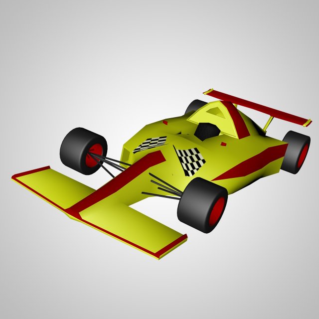 formula 1 car lowpoly 3D Model .c4d .max .obj .3ds .fbx .stl .blend 
