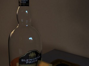 whisky bottle ashtray gaslighter Model 3D