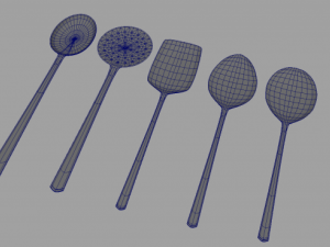 cooking spoon set 3D 模型