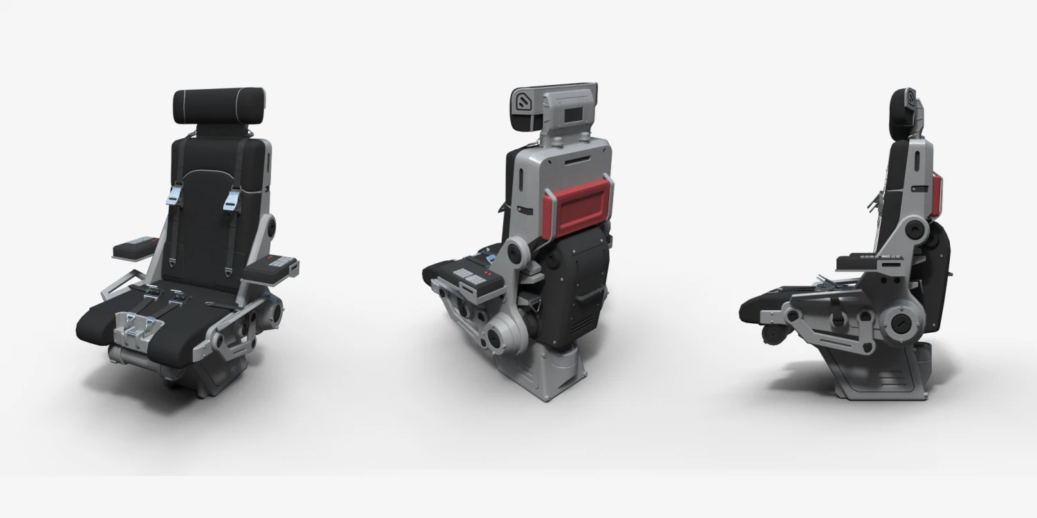 chair pilot 3D Model .c4d .max .obj .3ds .fbx .stl .blend 