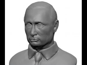 bronze bust of vladimir putin 3D Model