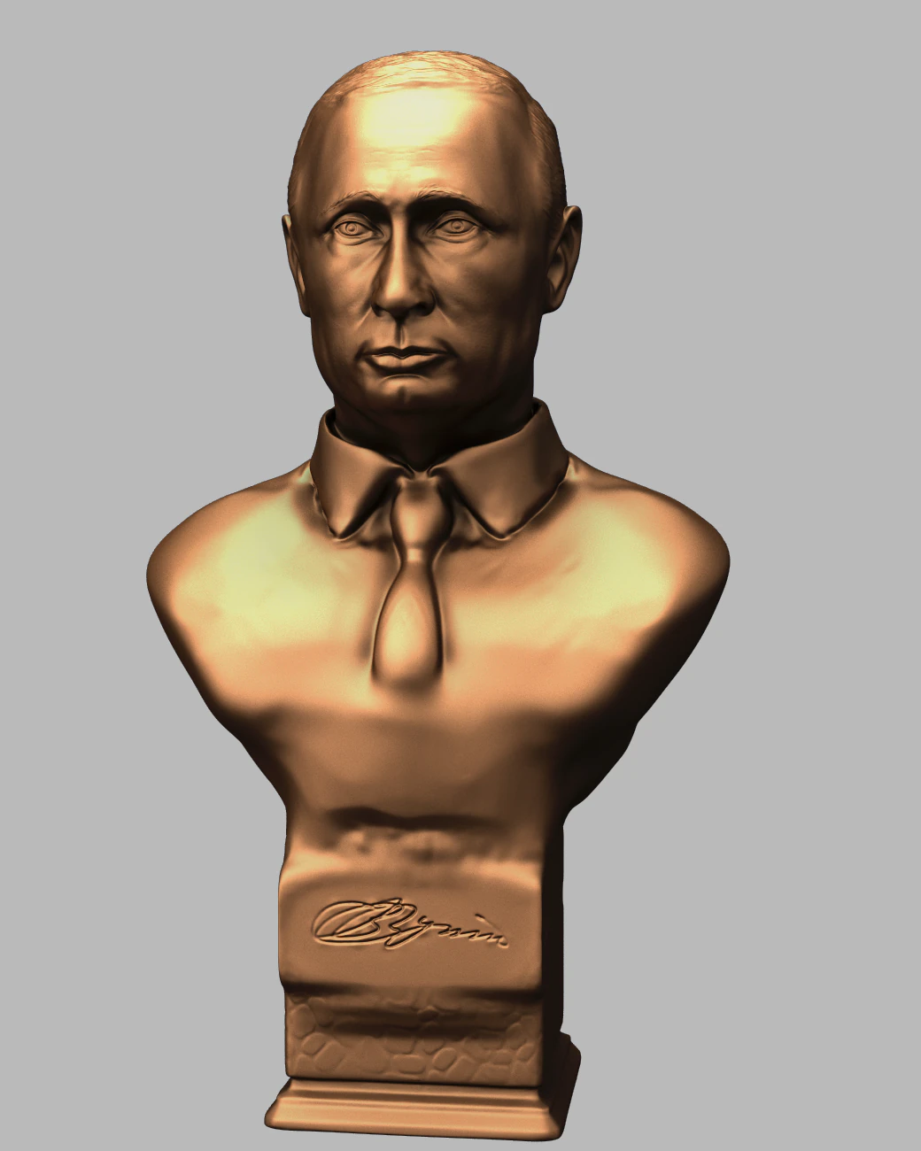 bronze bust of vladimir putin 3D Model .c4d .max .obj .3ds .fbx .stl .blend 