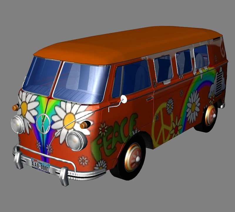 volkswagen 2 3D Model .c4d .max .obj .3ds .fbx .stl .blend 