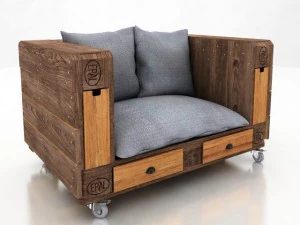 sedia con pallet Modello 3D