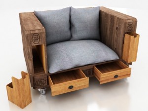 pallets chair 3D Modell