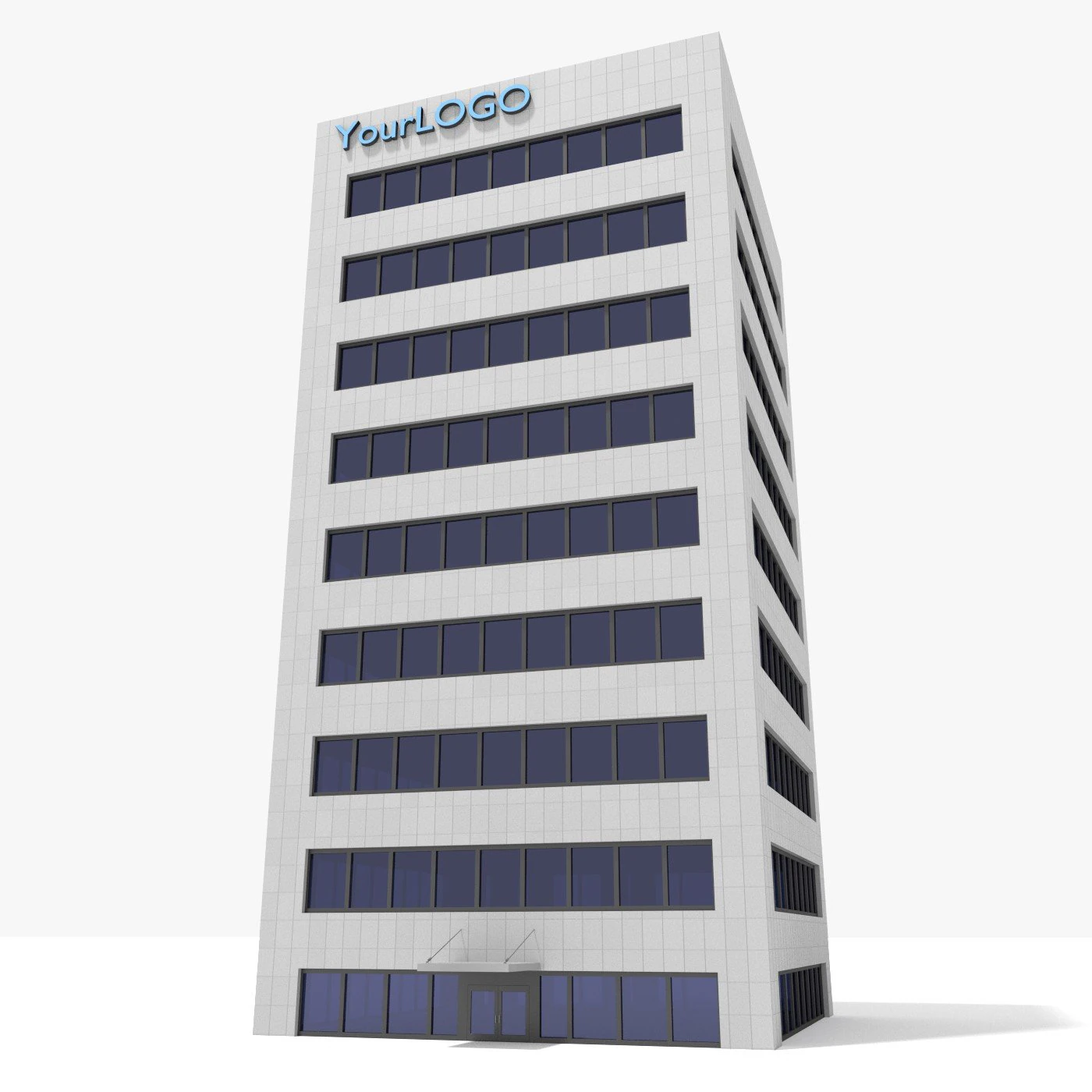generic building  9 floors 3D Model .c4d .max .obj .3ds .fbx .stl .blend 