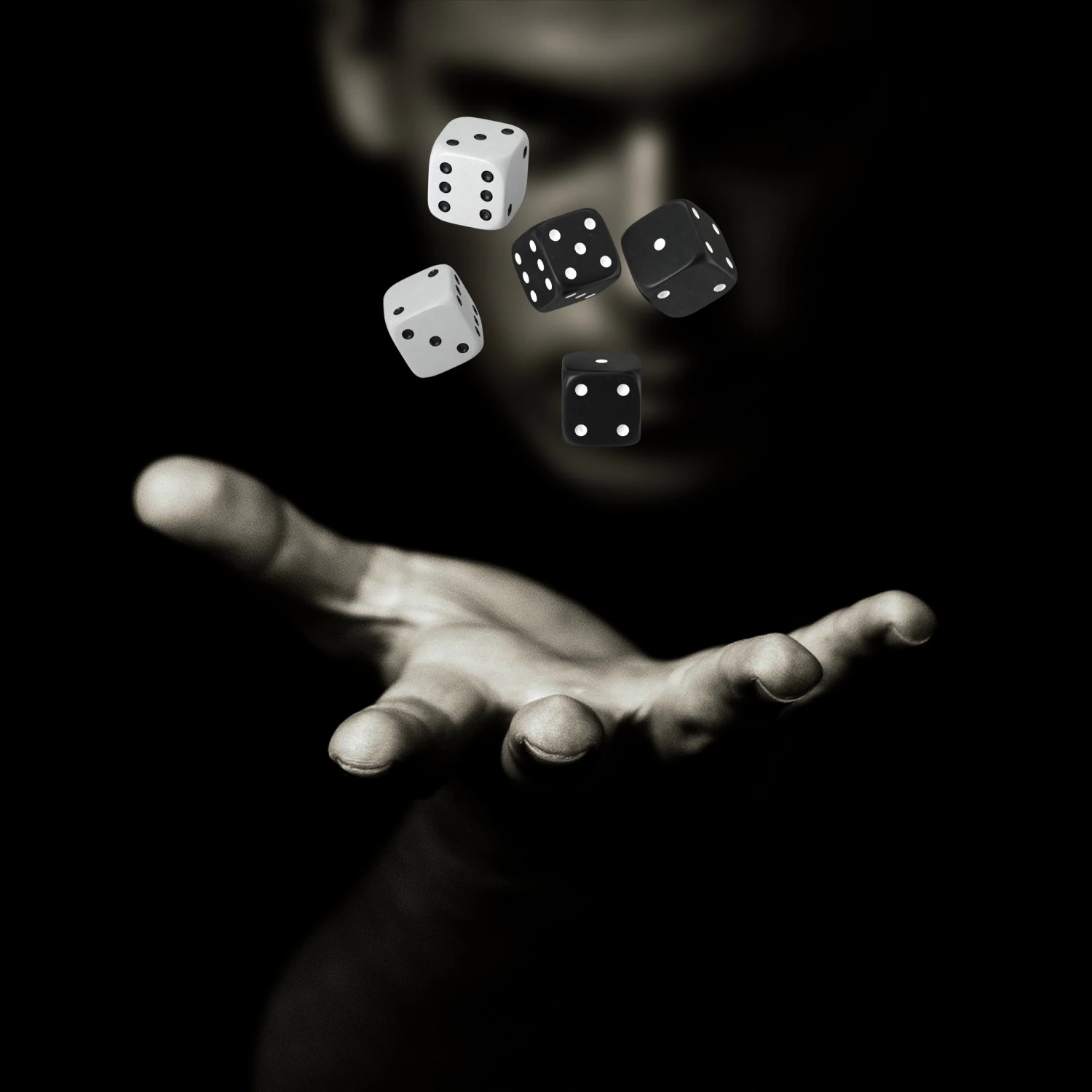 black and white dice 3D Model .c4d .max .obj .3ds .fbx .stl .blend 