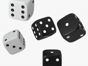 black and white dice Model 3D