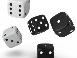 black and white dice Model 3D