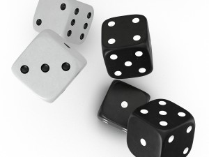 black and white dice Model 3D