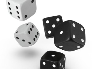 black and white dice Model 3D
