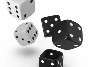 black and white dice 3D Model
