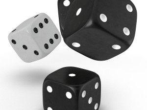 black and white dice Model 3D
