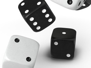 black and white dice Model 3D