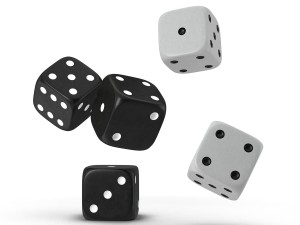 black and white dice Model 3D