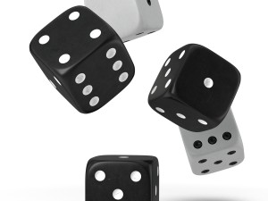 black and white dice Model 3D