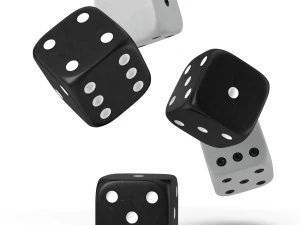 black and white dice 3D Model