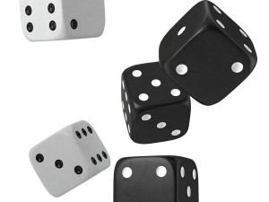 black and white dice Model 3D