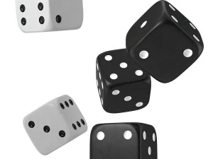 black and white dice 3D Model