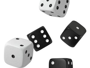 black and white dice Model 3D