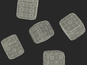 black and white dice Model 3D