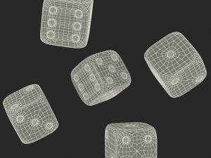 black and white dice Model 3D