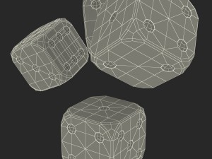 black and white dice Model 3D