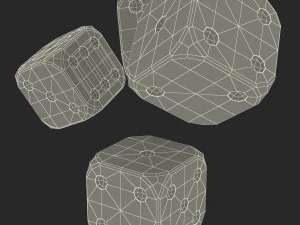 black and white dice 3D Model