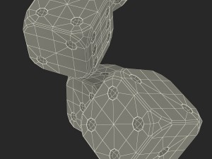 black and white dice Model 3D