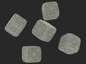 black and white dice Model 3D