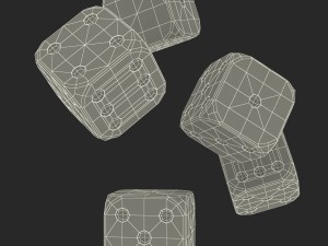 black and white dice Model 3D
