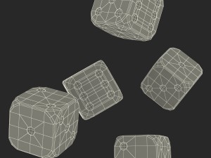 black and white dice Model 3D