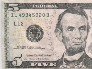 5 dollars bill 3D Модель