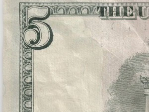 5 dollars bill 3D Model