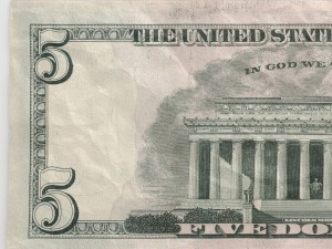 5 dollars bill 3D Модель
