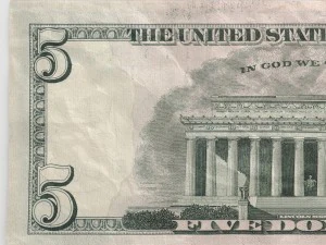 5 dollars bill 3D Model
