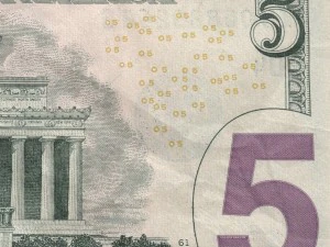 5 dollars bill 3D Model