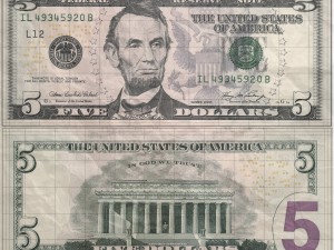 5 dollars bill 3D Модель