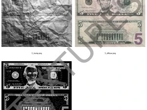 5 dollars bill 3D Model