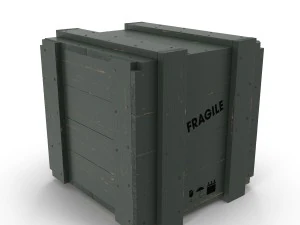 wooden box green 3D Model