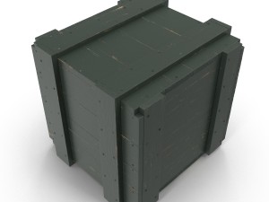 wooden box green Modelo 3D