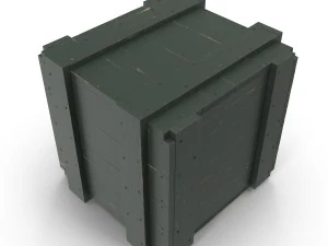 wooden box green 3D Model